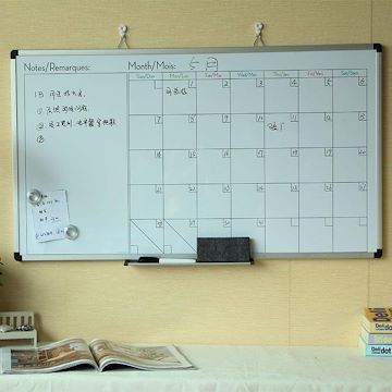 福建厂家定制 日历磁性写字白板 铝框分格挂式办公车间告示记录墙--点击浏览大图