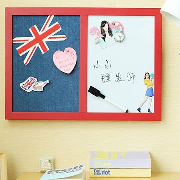 爆款 地中海英伦米字旗牛仔布艺组合留言板 多功能磁性白板挂饰